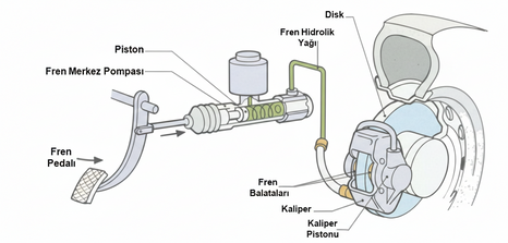 Fren sistemi bileşenleri ve yapısı