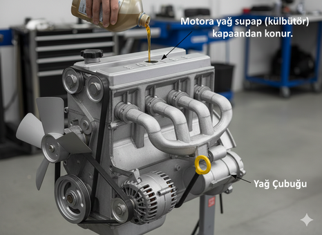 Motor yağ çubuğu ve yağ seviye kontrolü