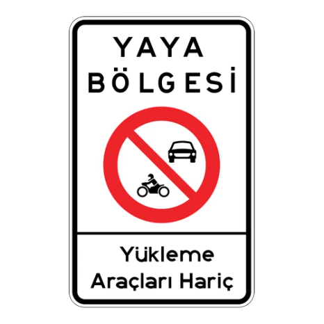 Yaya Bölgesi 4 trafik levhası